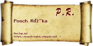 Posch Réka névjegykártya